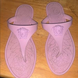 Pink Versace flip flops